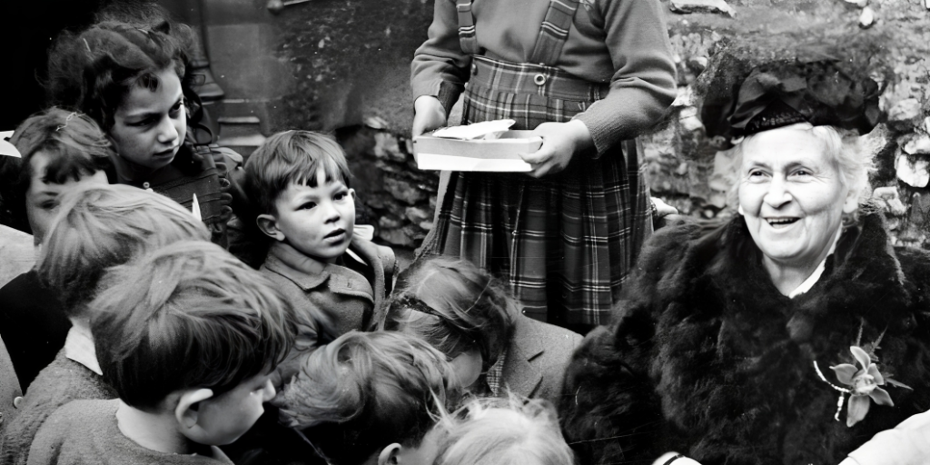 Maria Montessori with Students